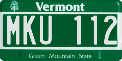 VT license plate MKU112