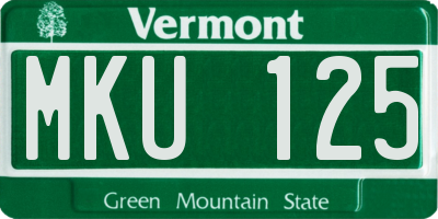 VT license plate MKU125