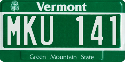 VT license plate MKU141