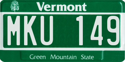 VT license plate MKU149