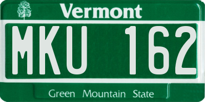 VT license plate MKU162