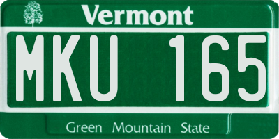 VT license plate MKU165