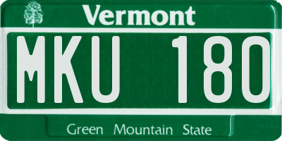 VT license plate MKU180