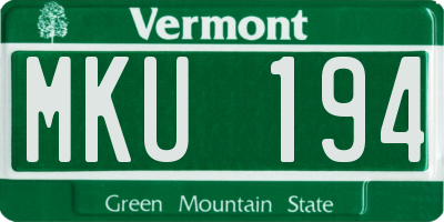 VT license plate MKU194