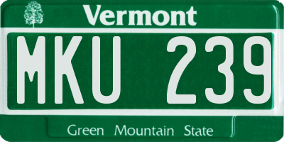 VT license plate MKU239