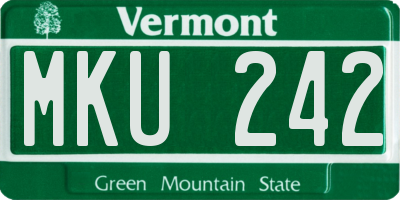 VT license plate MKU242