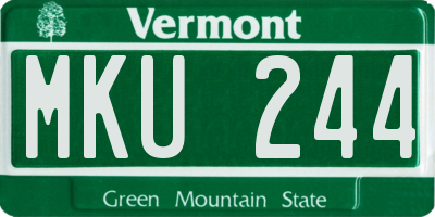 VT license plate MKU244