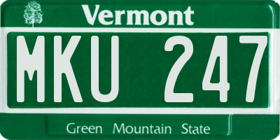VT license plate MKU247