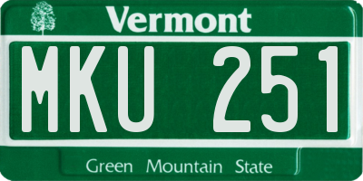 VT license plate MKU251