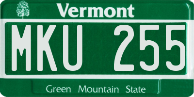 VT license plate MKU255