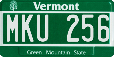 VT license plate MKU256