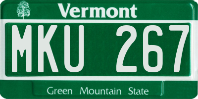 VT license plate MKU267