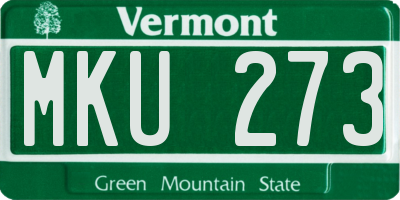 VT license plate MKU273