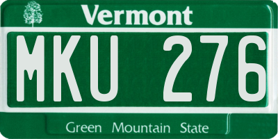 VT license plate MKU276