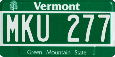 VT license plate MKU277