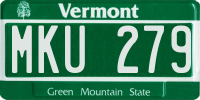 VT license plate MKU279