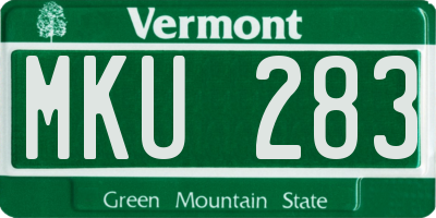 VT license plate MKU283