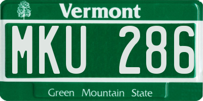 VT license plate MKU286