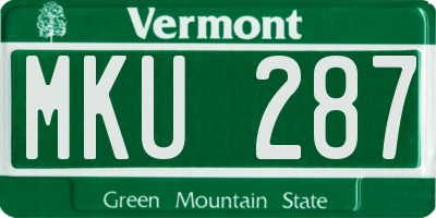 VT license plate MKU287