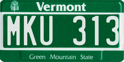 VT license plate MKU313