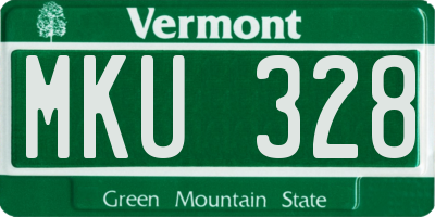 VT license plate MKU328