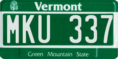 VT license plate MKU337