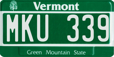 VT license plate MKU339