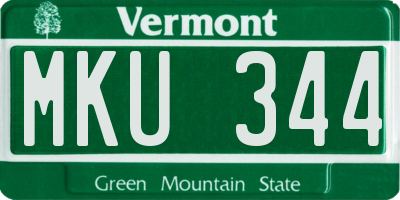 VT license plate MKU344