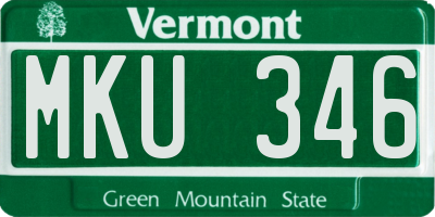VT license plate MKU346