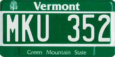 VT license plate MKU352