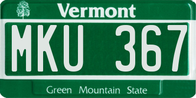 VT license plate MKU367