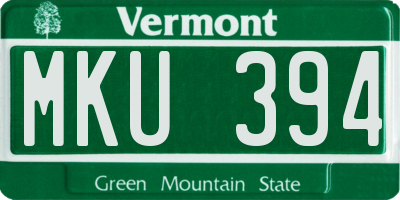 VT license plate MKU394