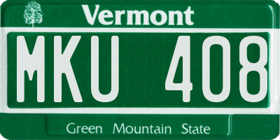 VT license plate MKU408