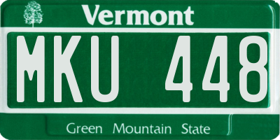 VT license plate MKU448
