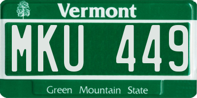 VT license plate MKU449