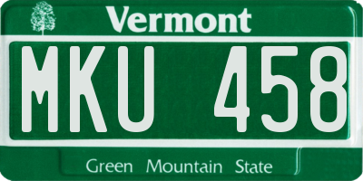 VT license plate MKU458