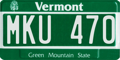 VT license plate MKU470