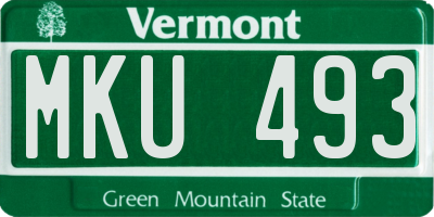VT license plate MKU493