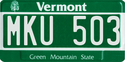VT license plate MKU503