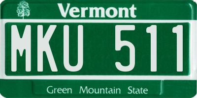VT license plate MKU511