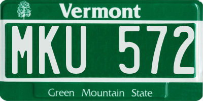 VT license plate MKU572
