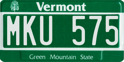 VT license plate MKU575
