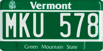 VT license plate MKU578