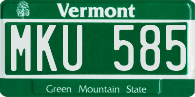 VT license plate MKU585