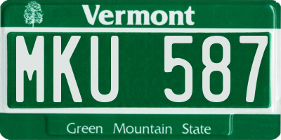 VT license plate MKU587