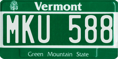 VT license plate MKU588