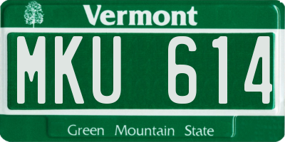 VT license plate MKU614