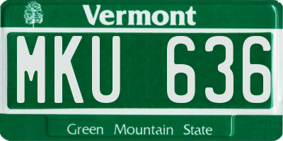VT license plate MKU636
