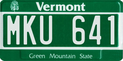 VT license plate MKU641