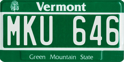VT license plate MKU646